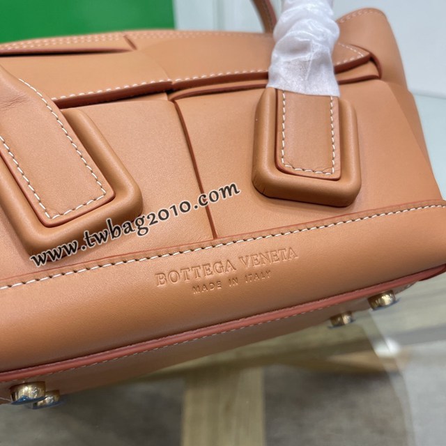 Bottega veneta高端女包 KF008 寶緹嘉新款Arco29 粘土色 BV經典款mini平紋皮編織女手提包  gxz1122